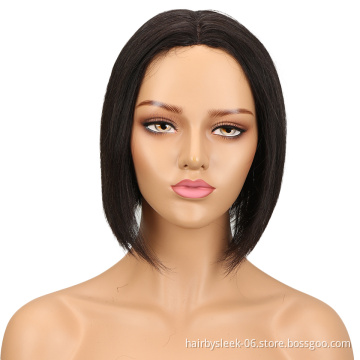 REBECCA wig hot selling Pixie Cut Natural Straight Short Bob Lace Part Front Wigs Remi Brazilian Human Hair Wigs For black Women